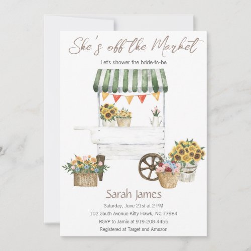Shes Off the Market Floral Bridal Shower Invite