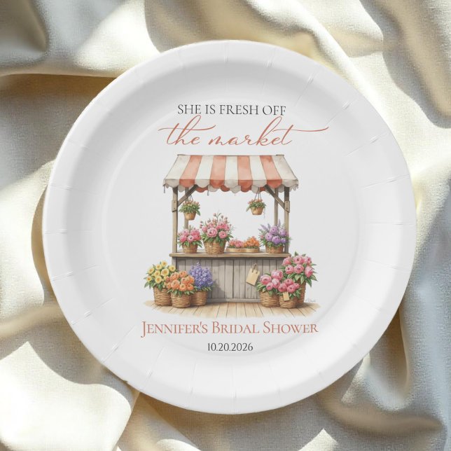 She's Off the Market Floral | Bridal Shower Paper Plates (Creator Uploaded)