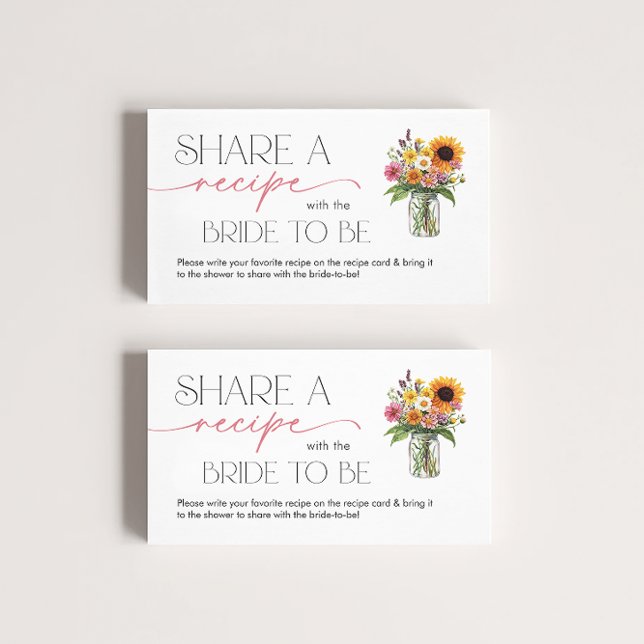 She's Off the Market Floral Bridal Shower Recipe Enclosure Card (She's Off the Market Floral Bridal Shower Recipe Enclosure Card)
