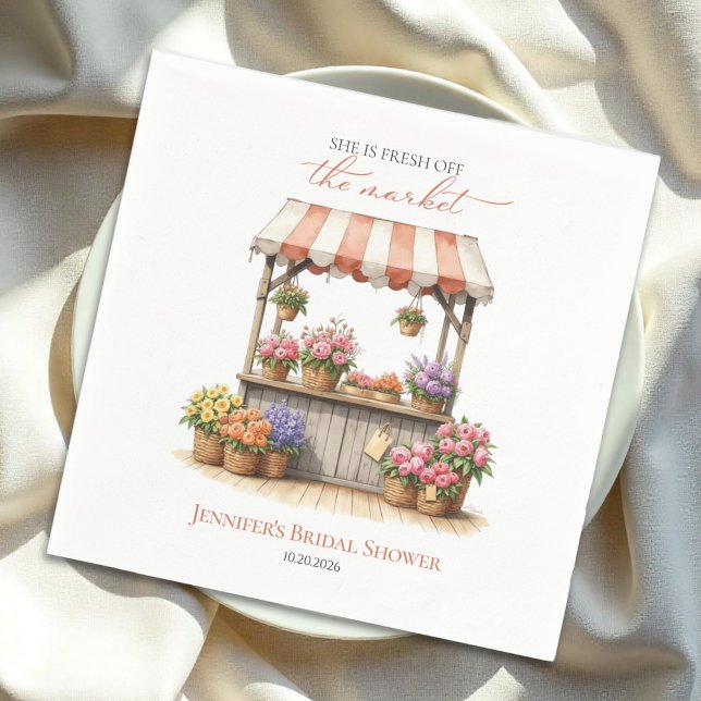 She's Off the Market Flower | Bridal Shower Napkins (Creator Uploaded)