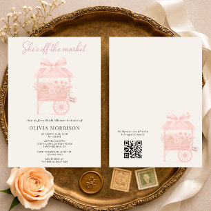 She's Off the Market Flower QR Code Bridal Shower Invitation