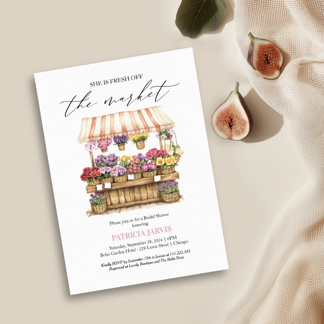 She's Off the Market Flower Shop Bridal Shower  Invitation (Creator Uploaded)