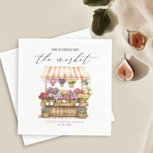 She's Off the Market Flower Shop Bridal Shower Napkins