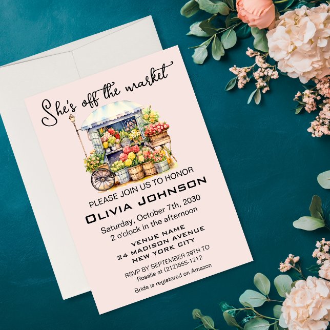 She's off the Market French Floral Bridal Shower Invitation (She's off the Market French Floral Bridal Shower Invitation
)