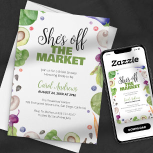 She's Off the Market Garden Party Bridal Shower Invitation