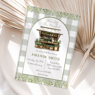 She's Off The Market Gingham Bridal Shower Invitation