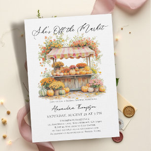 Shes Off the Market Pumpkin Fall Bridal Shower Invitation