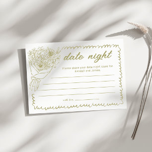 She's Off the Market Sage Green Date Night Ideas Note Card