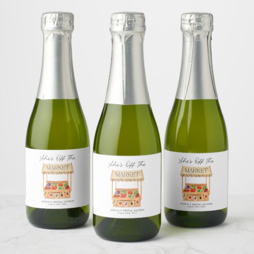 Shes Off the Market Tote Bag Sparkling Wine Label