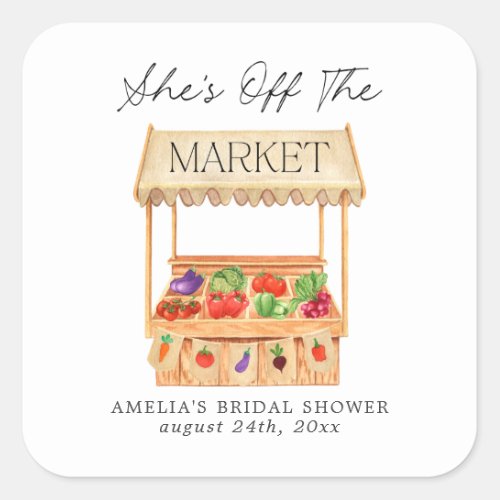 Shes Off the Market Tote Bag Square Sticker