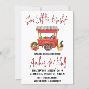 She's Off the Market Vegetable Stand Bridal Shower Invitation