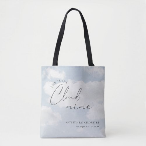 Shes On Cloud 9 Bachelorette Party Favors Tote Bag