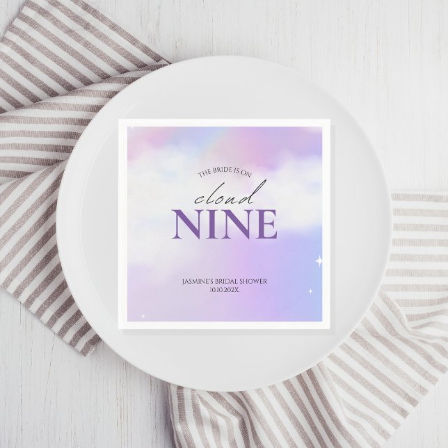 She's On cloud 9 Bridal Shower Dreamy Pastel Sky Napkins (Creator Uploaded)