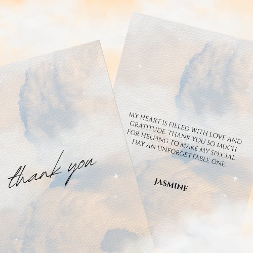 Shes on cloud 9 Bridal Shower Dreamy Sky Pastel Thank You Card