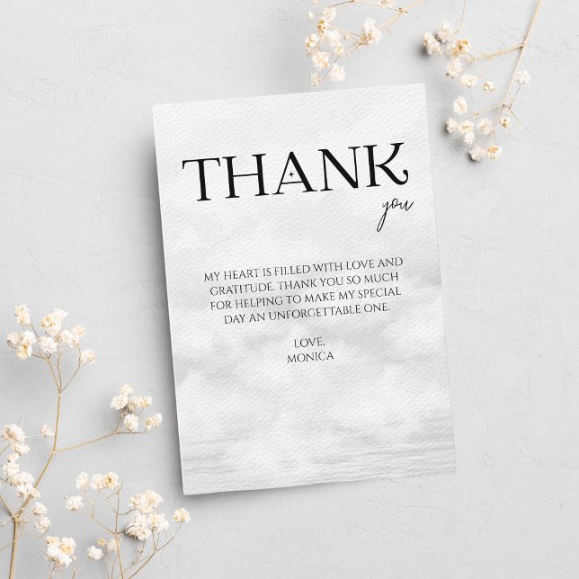 She's on cloud 9 Bridal Shower Elegant Thank You Card (Thank you cards for bridal shower themed "she's on cloud 9")