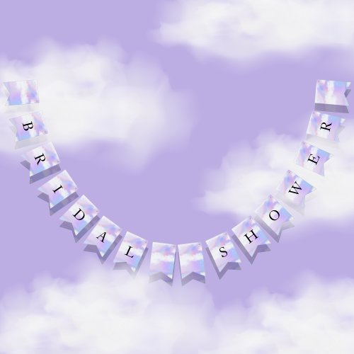 Shes on cloud 9 Bridal Shower Soft Sky Pastel Bunting Flags