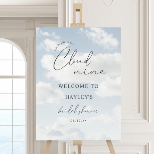 Shes On Cloud 9 Bridal Shower Welcome Sign