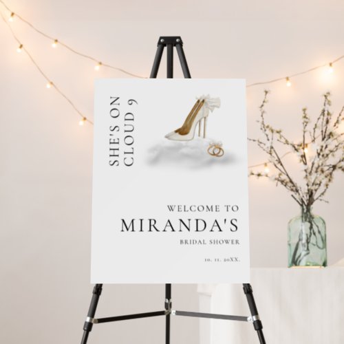 Shes on Cloud 9 Bridal Shower Welcome Sign Modern