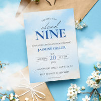 She's On cloud 9 Dreamy Bridal Shower Soft Blue