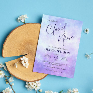 She's on Cloud 9 Dreamy Elegant Bridal Shower Invitation