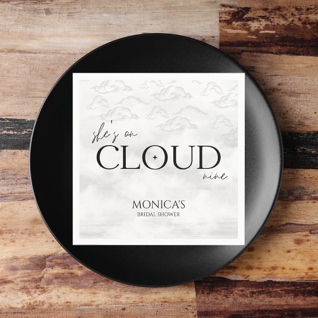 She's on cloud 9 Dreamy Elegant Bridal Shower Napkins (She's on cloud 9)