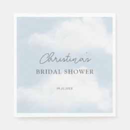 She's on Cloud 9 Dreamy Watercolor Bridal Shower Napkins