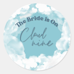 She's on cloud 9 Elegant Bridal Shower Dreamy Classic Round Sticker