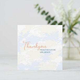 She's on Cloud 9 Minimalist Bridal Shower Thank You Card