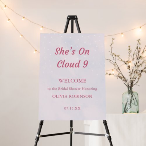 Shes On Cloud 9 Pastel Bridal Shower Welcome Foam Board