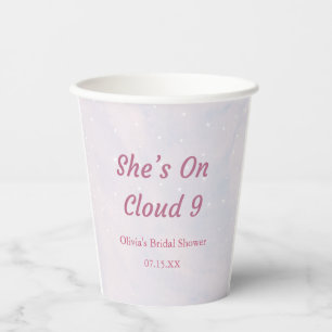 She's On Cloud 9 Pastel Dreamy Bridal Shower Paper Cups