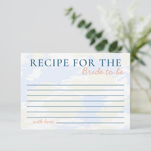 She's on Cloud 9 Recipe for Bride Bridal Shower Enclosure Card (Standing Front)