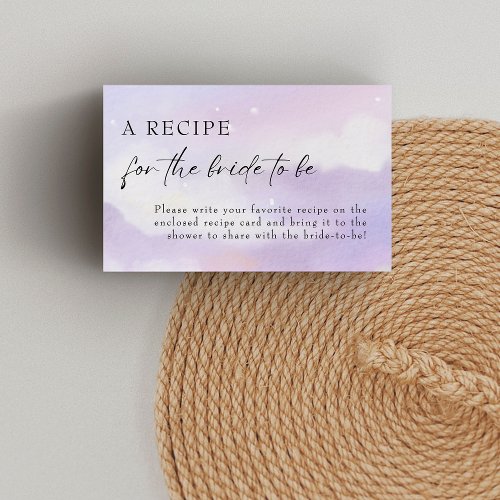 Shes on Cloud 9 Recipe Request Enclosure Card