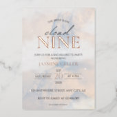 She's on cloud 9 Rose Gold Elegant Bridal Shower F Foil Invitation (Front)