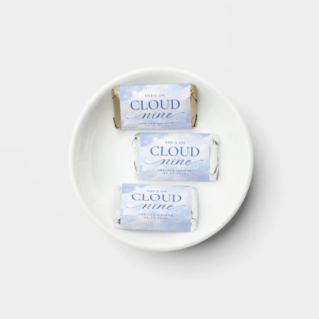 She's On Cloud Nine Blue  Bridal Shower Hershey's Miniatures (Plate)