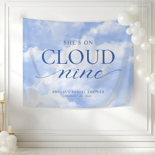 She's On Cloud Nine Blue Bridal Shower Tapestry