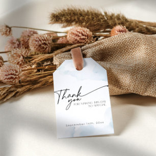 Shes on Cloud Nine Blue Bridal Shower Thank You Gift Tags