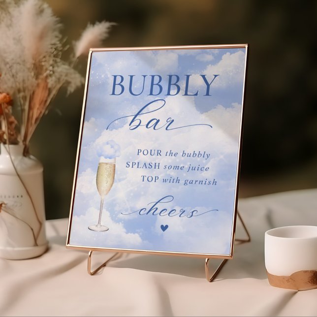 She's On Cloud Nine Blue Bubbly Bar Poster (Creator Uploaded)