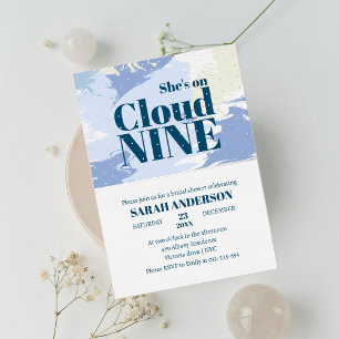 She's on Cloud Nine Bold Bling Bridal Shower Foil Invitation