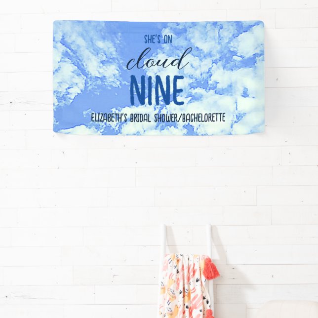 She's On Cloud Nine! Bridal Shower/Bachelorette Banner (Insitu)