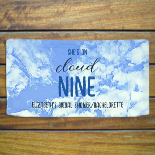 She's On Cloud Nine! Bridal Shower/Bachelorette Banner