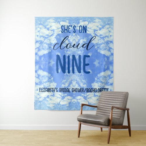 Shes On Cloud Nine Bridal ShowerBachelorette Tapestry
