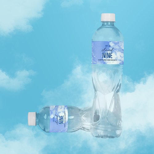 Shes On Cloud Nine Bridal ShowerBachelorette Water Bottle Label