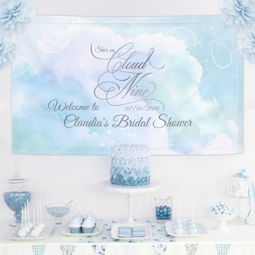 Shes On Cloud Nine Bridal Shower Banner