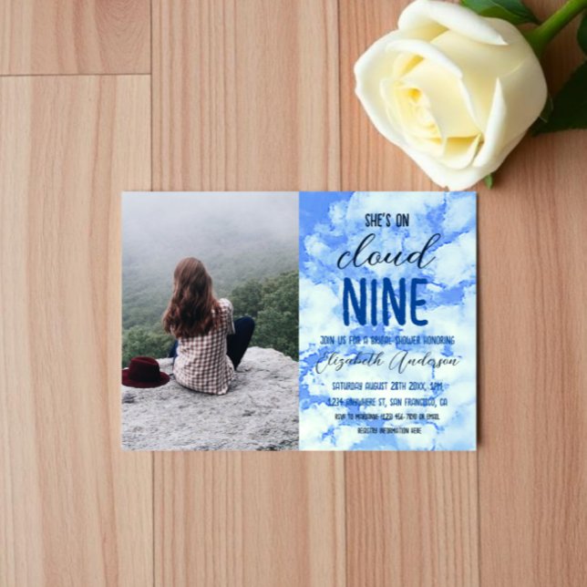 She's On Cloud Nine! Bridal Shower Invitation (Creator Uploaded)