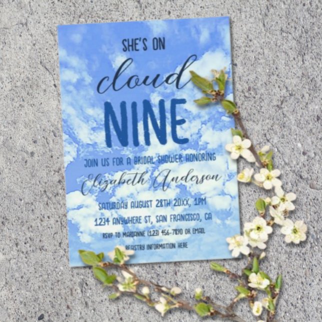 She's On Cloud Nine! Bridal Shower Invitation (Creator Uploaded)