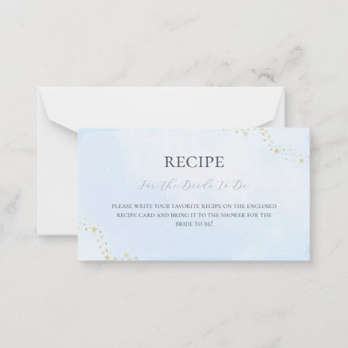 Shes On Cloud Nine Bridal Shower Recipe Card