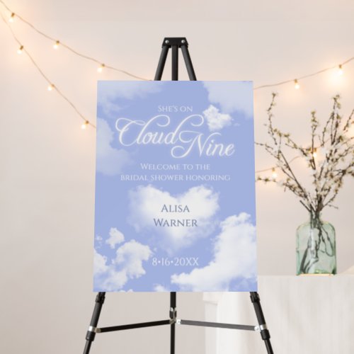 Shes On Cloud Nine Bridal Shower Welcome Sign
