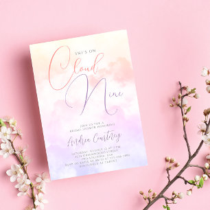 She's On Cloud Nine Dreamy Pastel Bridal Shower Invitation