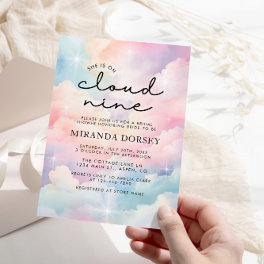 She's On Cloud Nine Dreamy Stars Bridal Shower Invitation