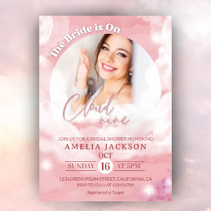 She's on cloud nine Elegant Bridal Shower Dreamy Invitation